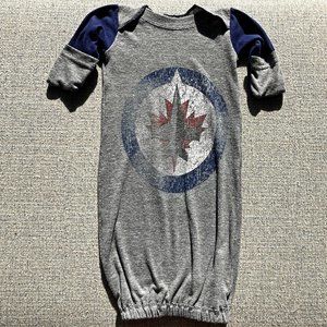 Winnipeg Jets newborn gown Hockey t shirt baby sleep sack 0-3 months